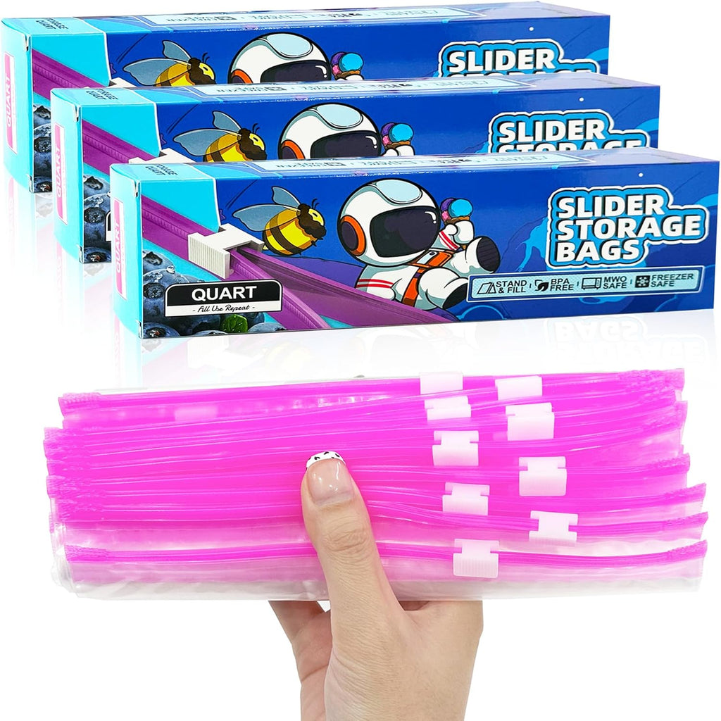 Gefrierbeutel, 60 Pcs Zip Beutel, Gefrierbeutel mit Reißverschluss, Wiederverwendbar Zipper Beutel mit Erweiterbarer Boden, Frischhaltebeutel für Obst, Gemüse, Fleisch, Getreide, Snacks