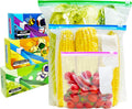 Gefrierbeutel, 70 Pcs Zip Beutel, Gefrierbeutel mit Reißverschluss, Wiederverwendbar Zipper Beutel mit Erweiterbarer Boden, Frischhaltebeutel für Obst, Gemüse, Fleisch, Getreide, Snacks