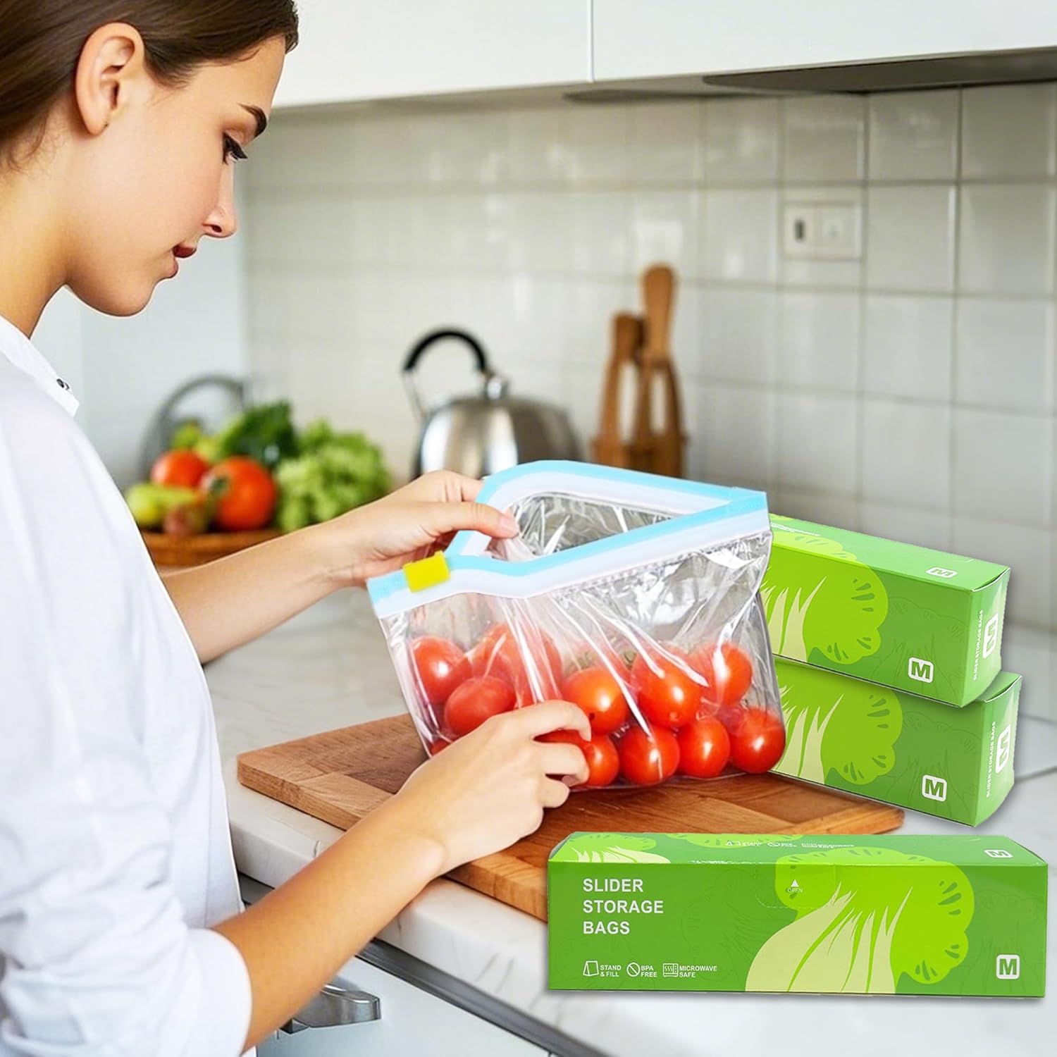 60 Stück Gefrierbeutel, 1L zipper beutel mit Reißverschluss, Wiederverwendbar mit Erweiterbarer Boden, Frischhaltebeutel Für Obst, Gemüse, Fleisch, Getreide